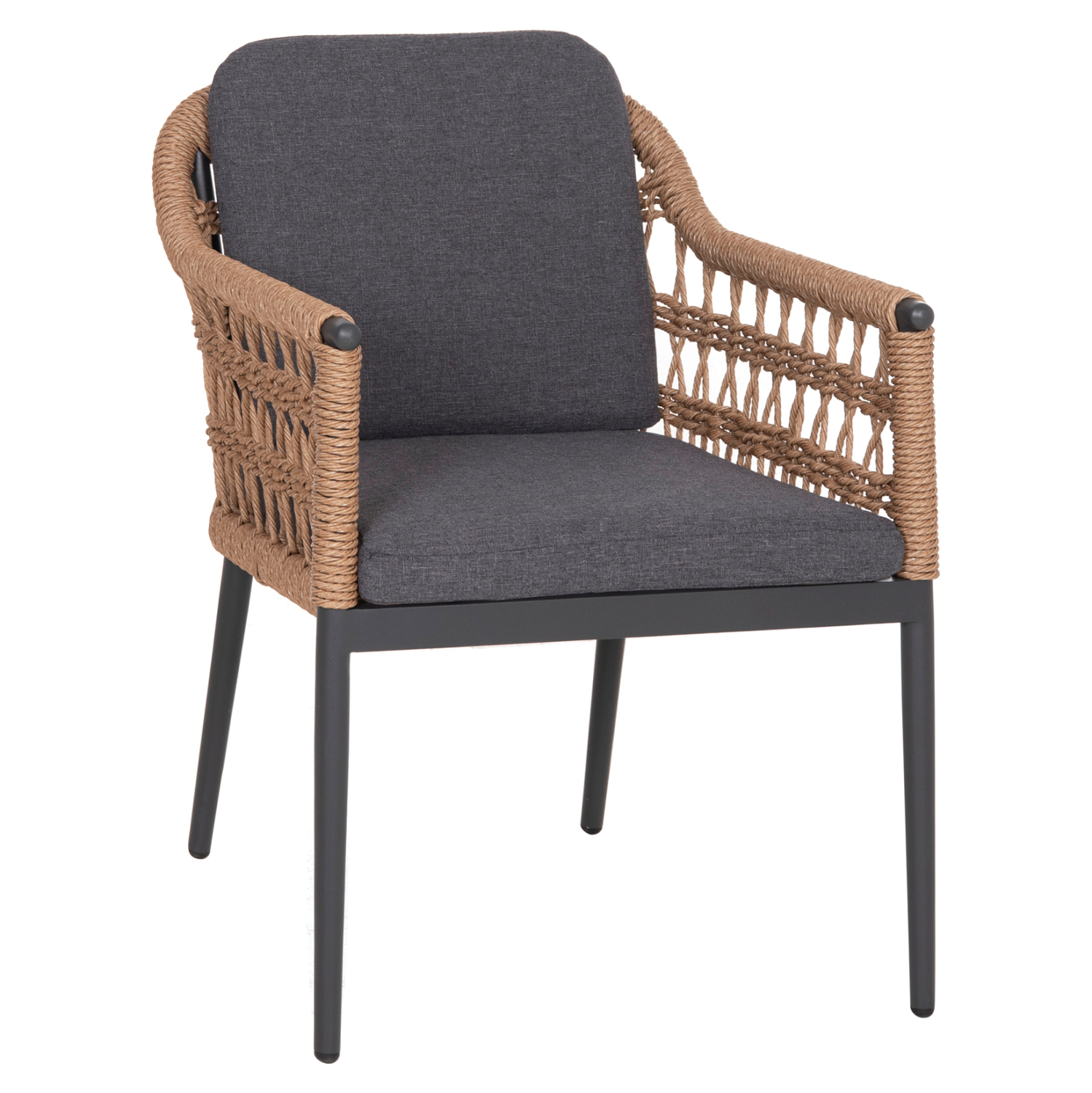 ΠΟΛΥΘΡΟΝΑ BOXER HM6556.01 ΑΛΟΥΜΙΝΙΟ & OLEFIN ΓΚΡΙ-TWIST WICKER 58x60x80Yεκ