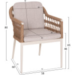 ΠΟΛΥΘΡΟΝΑ BOXER HM6556.02 ΑΛΟΥΜΙΝΙΟ & OLEFIN ΜΠΕΖ-TWIST WICKER 58x60x80Yεκ - Image 2