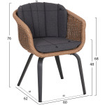 ΠΟΛΥΘΡΟΝΑ VICTUS HM6559.01 ΑΛΟΥΜΙΝΙΟ & OLEFIN ΓΚΡΙ-TWIST WICKER 60x62x76Yεκ - Image 2