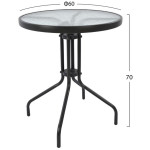 ΣΕΤ 3ΤΜΧ ΜΕ ΤΡΑΠΕΖΙ LIMA Φ60Χ70Υ & ΠΟΛΥΘΡΟΝΕΣ LAURA ΓΚΡΙ ΧΡΩΜΑ HM10467.01 - Image 2