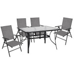 ΣΕΤ 5ΤΜΧ ΤΡΑΠΕΖΙ ΜΕΤΑΛΛΙΚΟ & ΠΤΥΣΣΟΜΕΝΕΣ ΚΑΡΕΚΛΕΣ ΚΑΦΕ HM10558.02