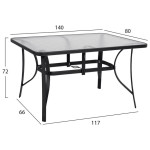 ΣΕΤ 5ΤΜΧ ΤΡΑΠΕΖΙ ΜΕΤΑΛΛΙΚΟ & ΠΤΥΣΣΟΜΕΝΕΣ ΚΑΡΕΚΛΕΣ ΚΑΦΕ HM10558.02 - Image 2