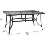 ΣΕΤ ΤΡΑΠΕΖΑΡΙΑ 7ΤΜΧ ΤΡΑΠΕΖΙ BRUNO 150Χ90 & ΠΟΛΥΘΡΟΝΕΣ 7ΘΕΣΕΩΝ ΚΑΦΕ HM11489 - Image 2