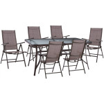 ΣΕΤ ΤΡΑΠΕΖΑΡΙΑ 7ΤΜΧ ΤΡΑΠΕΖΙ BRUNO 150Χ90 & ΠΟΛΥΘΡΟΝΕΣ 7ΘΕΣΕΩΝ ΚΑΦΕ HM11489