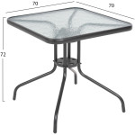 ΣΕΤ ΤΡΑΠΕΖΑΡΙΑΣ 3ΤΜΧ FIGO HM10730.01-- 2 ΚΑΡΕΚΛΕΣ & ΤΕΤΡΑΓΩΝΟ ΤΡΑΠΕΖΙ 60x60εκ ΓΚΡΙ - Image 2