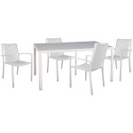 ΣΕΤ ΤΡΑΠΕΖΑΡΙΑΣ 5ΤΜΧ BRONCA HM21023 ΜΕΤΑΛ.ΤΡΑΠΕΖΙ-4 ΠΟΛΥΘΡΟΝΕΣ ΑΛΟΥΜΙΝΙΟΥ-ΛΕΥΚΟ