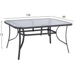 ΣΕΤ ΤΡΑΠΕΖΑΡΙΑΣ 5ΤΜΧ HM5201.01 ΓΚΡΙ ΜΕΤΑΛΛΙΚΟ ΜΕ 4 ΚΑΡΕΚΛΕΣ & ΤΡΑΠΕΖΙ 150Χ90 - Image 2