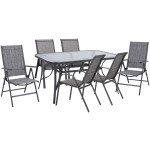 ΣΕΤ ΤΡΑΠΕΖΑΡΙΑΣ 7ΤΜΧ HM10557.01 ΣΕ ΧΡΩΜΑ ΓΚΡΙ-ΜΕΤΑΛΛΟ ΚΑΙ TEXTILENE