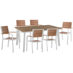 ΣΕΤ ΤΡΑΠΕΖΑΡΙΑΣ TABER HM10737.01 ΤΡΑΠΕΖΙ & 6 ΠΟΛΥΘΡΟΝΕΣ-ΑΛΟΥΜΙΝΙΟ & POLYWOOD-ΛΕΥΚΟ