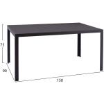 ΣΕΤ ΤΡΑΠΕΖΑΡΙΑΣ 7 ΤΜΧ ΤΡΑΠΕΖΙ ΓΚΡΙ 150X90 ΚΑΙ ΠΟΛΥΘΡΟΝΑ TEXTLINE ΓΚΡΙ HM11520.01 - Image 2