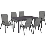 ΣΕΤ ΤΡΑΠΕΖΑΡΙΑΣ 7 ΤΜΧ ΤΡΑΠΕΖΙ ΓΚΡΙ 150X90 ΚΑΙ ΠΟΛΥΘΡΟΝΑ TEXTLINE ΓΚΡΙ HM11520.01