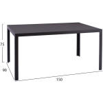 ΣΕΤ ΤΡΑΠΕΖΑΡΙΑΣ 7 ΤΜΧ ΤΡΑΠΕΖΙ ΓΚΡΙ 150X90 ΚΑΙ ΚΑΡΕΚΛΑ ΜΕ ΣΧΟΙΝΙ HM11526.01 - Image 2