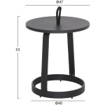 ΤΡΑΠΕΖΙ ΒΟΗΘΗΤΙΚΟ ΕΞ.ΧΩΡΟΥ MINO HM6432.01 ΑΛΟΥΜΙΝΙΟ & ΣΧΟΙΝΙ ΓΚΡΙ Φ47x53Υεκ - Image 2