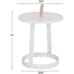 ΤΡΑΠΕΖΙ ΒΟΗΘΗΤΙΚΟ ΕΞ.ΧΩΡΟΥ MINO HM6432.02 ΑΛΟΥΜΙΝΙΟ ΛΕΥΚΟ & ΣΧΟΙΝΙ ΜΠΕΖ Φ47x53Υεκ - Image 2