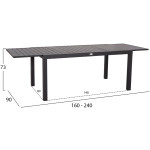 ΤΡΑΠΕΖΙ ΕΠΕΚΤΕΙΝΟΜΕΝΟ KRUM HM6277.03 ΑΛΟΥΜΙΝΙΟ ΣΚΟΥΡΟ ΓΚΡΙ 160-240x90x73Υεκ. - Image 2