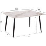 ΤΡΑΠΕΖΙ RAVEN HM18149.04 ΚΕΡΑΜΙΚΟ TOP ΜΕ ΟΨΗ ΛΕΥΚΟ/ΚΑΦΕ ΜΑΡΜΑΡΟ 140x80x74Υεκ. - Image 2