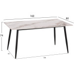 ΤΡΑΠΕΖΙ RAVEN HM18150.04 ΚΕΡΑΜΙΚΟ TOP ΜΕ ΟΨΗ ΛΕΥΚΟ/ΚΑΦΕ ΜΑΡΜΑΡΟ 160x80x74Υεκ. - Image 2