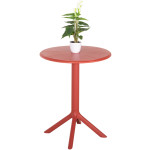 ΤΡΑΠΕΖΙ ΠΟΛΥΠΡΟΠΥΛΕΝΙΟΥ ΣΤΡΟΓΓΥΛΟ TERRIN HM6124.13 ΚΑΦΕ Φ60x75Υεκ.