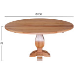 ΤΡΑΠΕΖΙ ΣΤΡΟΓΓΥΛΟ VEDU HM9464.01 ΤΕΑΚ ΞΥΛΟ ΣΚΑΛΙΣΤΟ ΠΟΔΙ Φ150x78Υεκ. - Image 2