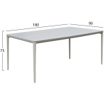 ΤΡΑΠΕΖΙ ΤΡΑΠΕΖΑΡΙΑΣ STAD HM6557.02 ΜΠΕΖ ΑΛΟΥΜΙΝΙΟ--ΛΕΥΚΟ SINTERED STONE 180x90x75Υεκ - Image 2