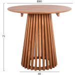 ΤΡΑΠΕΖΙ ΤΡΑΠΕΖΑΡΙΑΣ ΣΤΡΟΓΓΥΛΟ FRANTZ HM9832.11 ΜΑΣΙΦ ΞΥΛΟ MINDI ΣΕ ΦΥΣΙΚΟ Φ80X75Υεκ. - Image 2