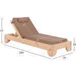 ΞΑΠΛΩΣΤΡΑ ΜΕ ΜΑΞΙΛΑΡΙ ΚΟΡΙΝΟΣ HM10776.04T ΞΥΛΟ ΠΕΥΚΟΥ--TEXTILENE ΣΕ ΜΟΚΑ 79x204x77Υ - Image 2